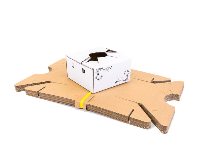 Delivery Boxes Cardboard l Flower Delivery Box l Vase Boxes Cardboard for Delivery l Florist Delivery Boxes (8"x 8"x 4")