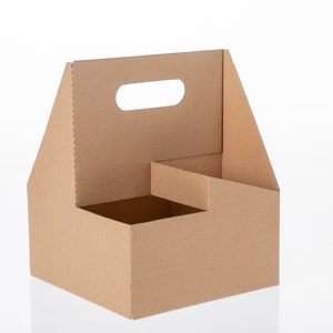 Corrugated Paperboard Drink Carrier With Handles l Cup Holder Delivery l Small Drink Carrier (4 Cups Holder)(UTECB4CUP) (Pack of 25)