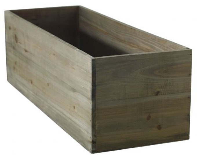 Rectangular Wooden Planter Box w/Plastic Liner l Garden Decor l Wedding Decorations (9.5"x4.5" OR 13.5"x7"x6" OR 18.25"x6.5"x5.75")