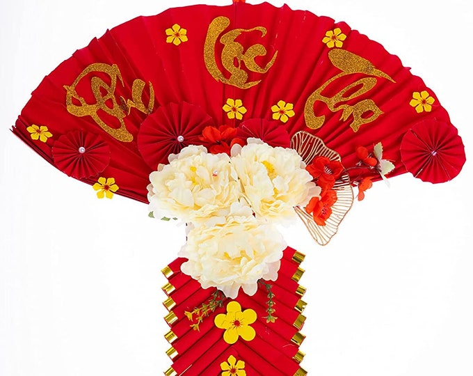 Lunar New Year Decoration l TET Decoration l Lunar New Year Decoration in Vietnamese (Fan Phuc Loc Tho) (Tet2640)