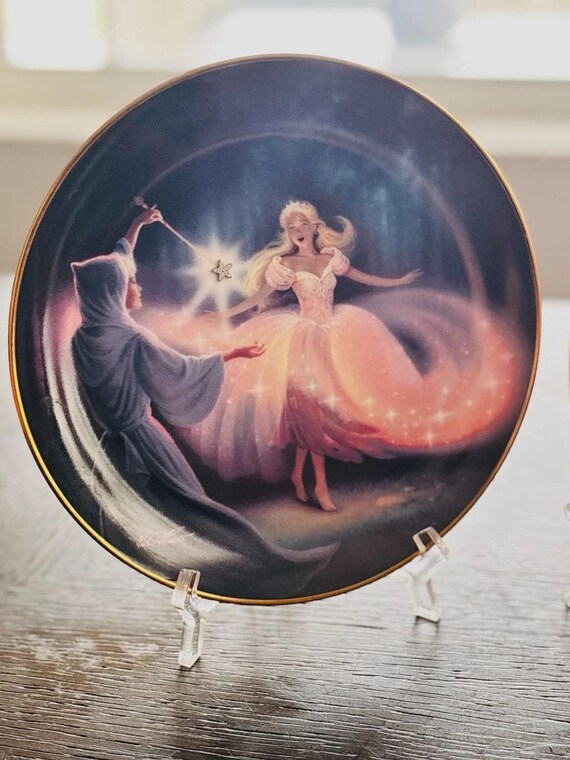 Franklin Mint Cinderella Collector Plates Set of 2 Fairy Godmother
