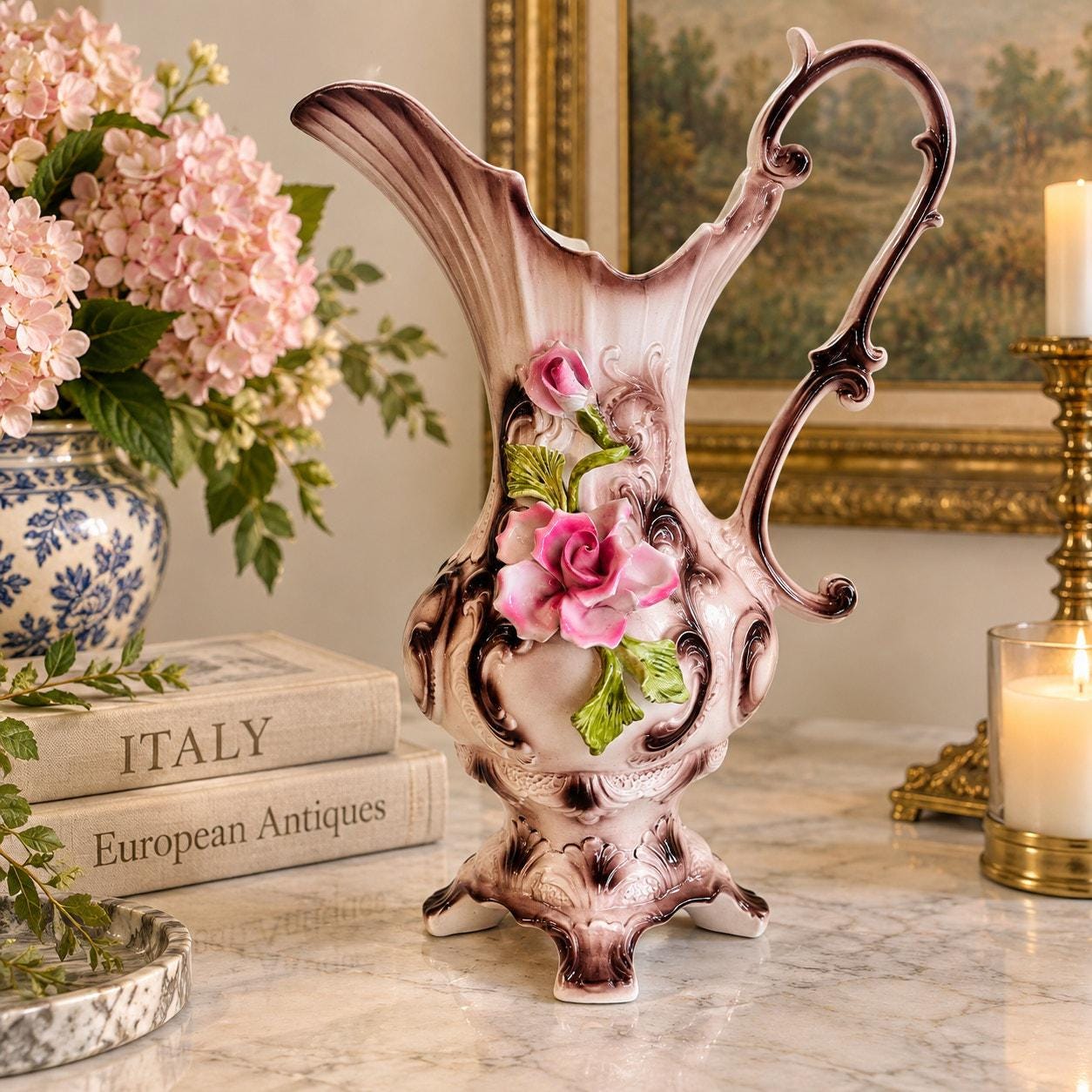 Antique Capodimonte Pitcher - Etsy