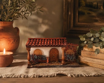 Rustic Hacienda Wall Decor Miniature Spanish Villa Mixed Media Artisan House