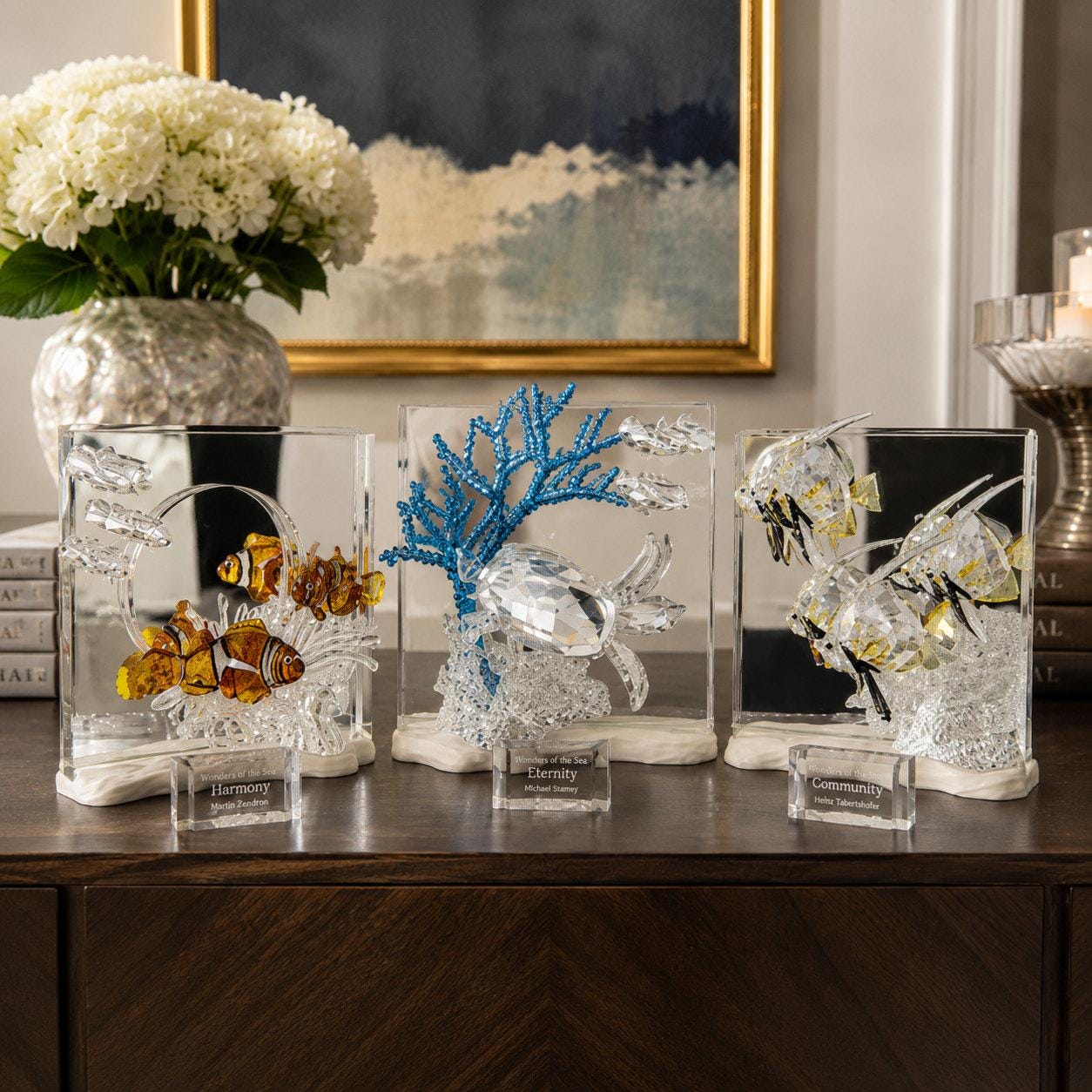 Swarovski crystal figurines fish - Etsy 日本