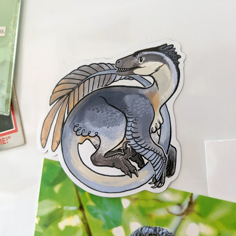 blue feathered raptor