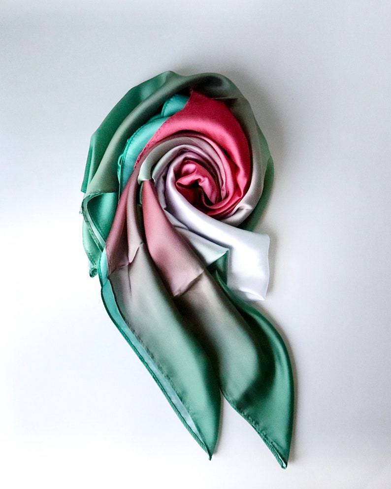 Ombre Scarf/Bright Scarf/ Seabreeze/ Mocha/ Colorful Scarf image 6