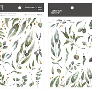 MU print op stickers groene olijven
