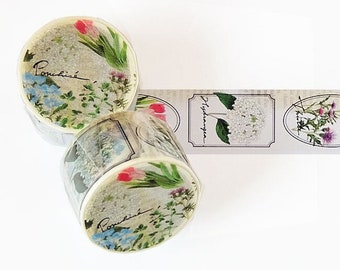 Ponchise Washi Tape - Blumen Label