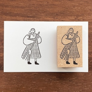 Stamp Marche Girl Rubber Stamp - Cleaning