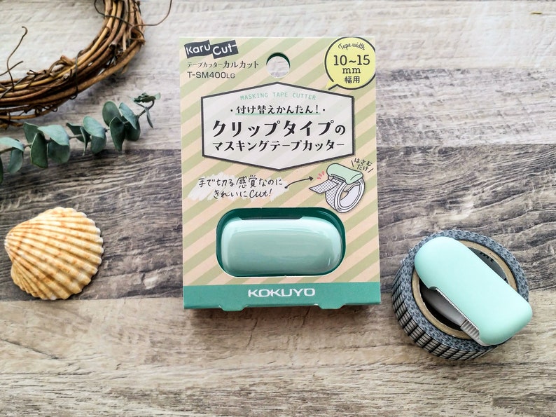 Kokuyo Karu Cut Washi Tape Cutter Pastel Green 10-15