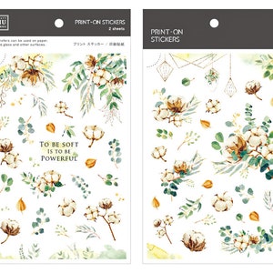 MU print op stickers zacht gekleurde bloemen 144