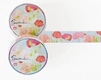 Ponchise Japanese Washi Tape - Poppy