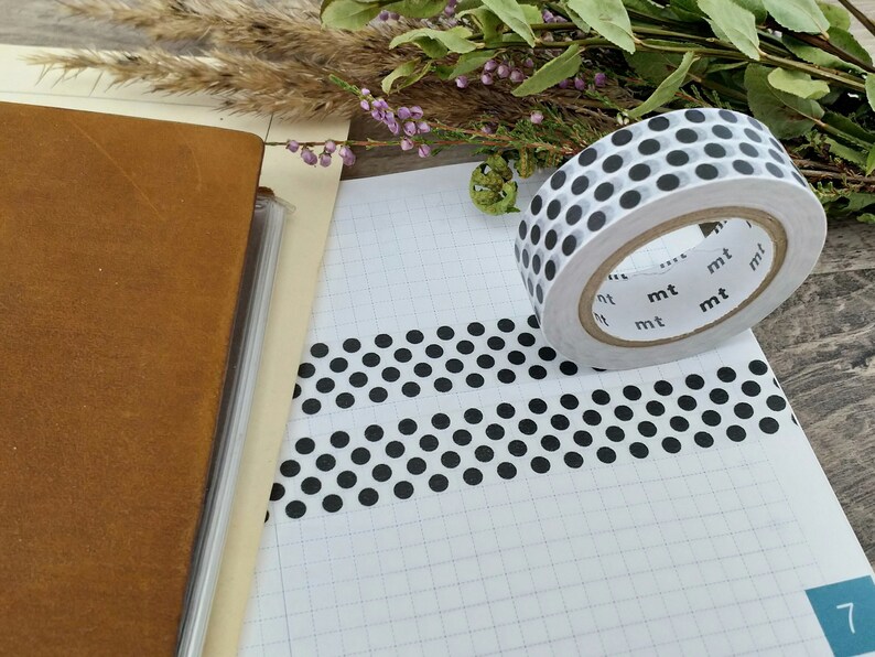 MT Japanese Washi Masking Tape Black Dots