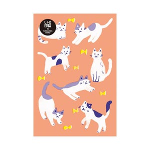 Cartolina Furukawa - Molti gatti retrò