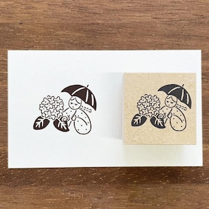 Stamp Marche Girl Rubber Stamp - Hydrangea