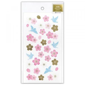 Papieren stickers van NB Co. - Bluebird en Sakura