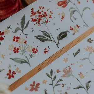 Meow Illustration Washi Tape - Flower Field