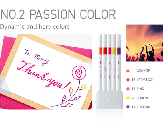 emott Fineliner Pen Set Passion Color, 5-Colors