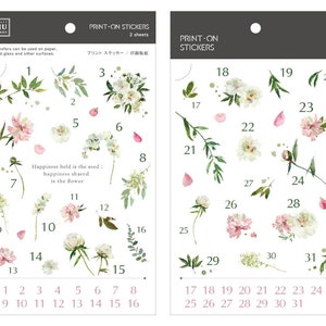 MU Print On Stickers Planner Flowers Light 168