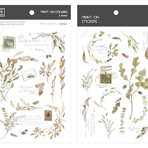 MU Print-On Transfer Stickers 201 - Nostalgia Of Old Leaves