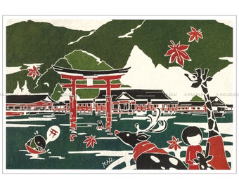 Who Mails Japan Postcard Hiroshima Miyajima