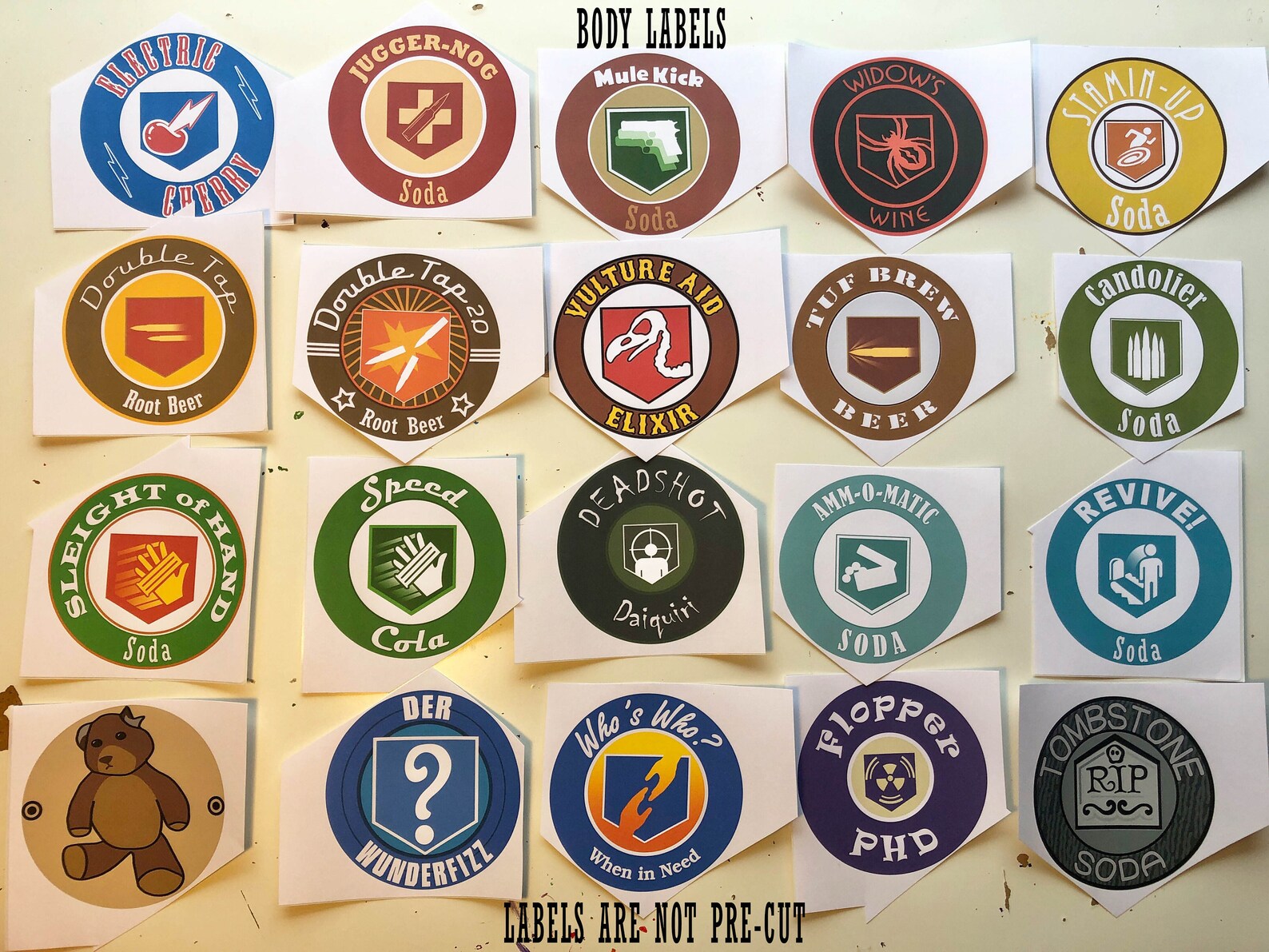 COD Zombies Perk a Cola Bottle Sticker Label Pack 20 PERKS | Etsy