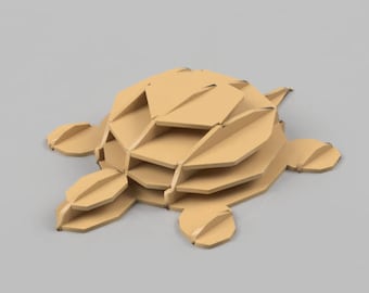 Turtle dxf Vector for LaserCut CNC, Instant download - DXF Slicer - Puzzle 3D