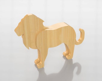 Lion Vector template cutting files for laser cut, Three layers, Instant download, engraving Pattern - DXF SVG