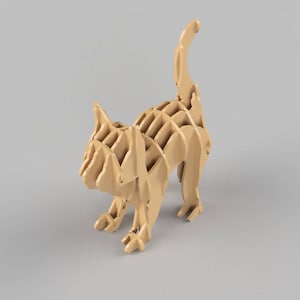 Cat dxf Vector for LaserCut CNC, Instant download - DXF Slicer