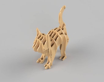 Cat dxf Vector for LaserCut CNC, Instant download - DXF Slicer