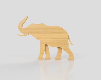 Elephant laser cutting files plan, Three layers, Instant download, plywood model - DXF SVG