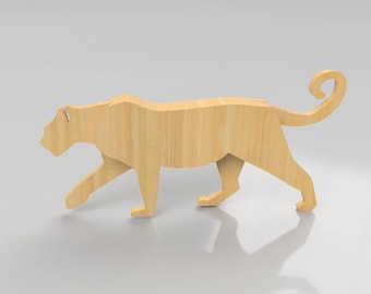 Panther Pattern Vector for Laser Cutting CNC, Three layers,  Instant download - DXF PDF