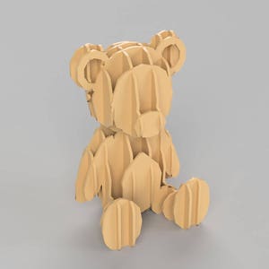 Bear 3D Vector for Laser Cutting CNC, Instant download - DXF - EPS