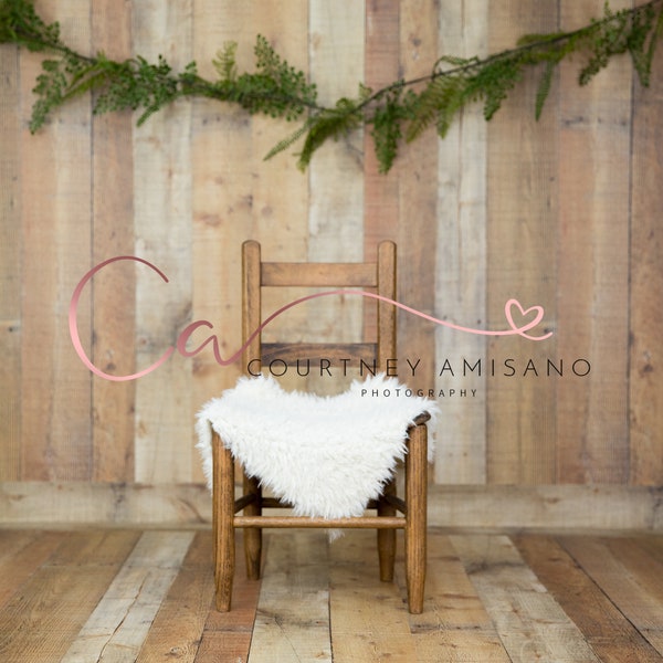 Newborn and Kid Digital Backdrop with Chair