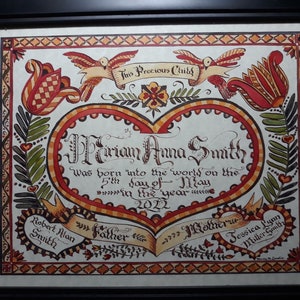 Birth Certificate with Doves
