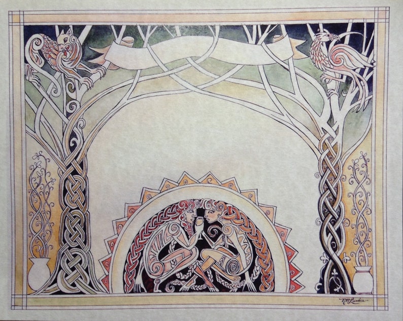 Celtic Marriage Certificate on Parchment to Be Custom Completed by ...