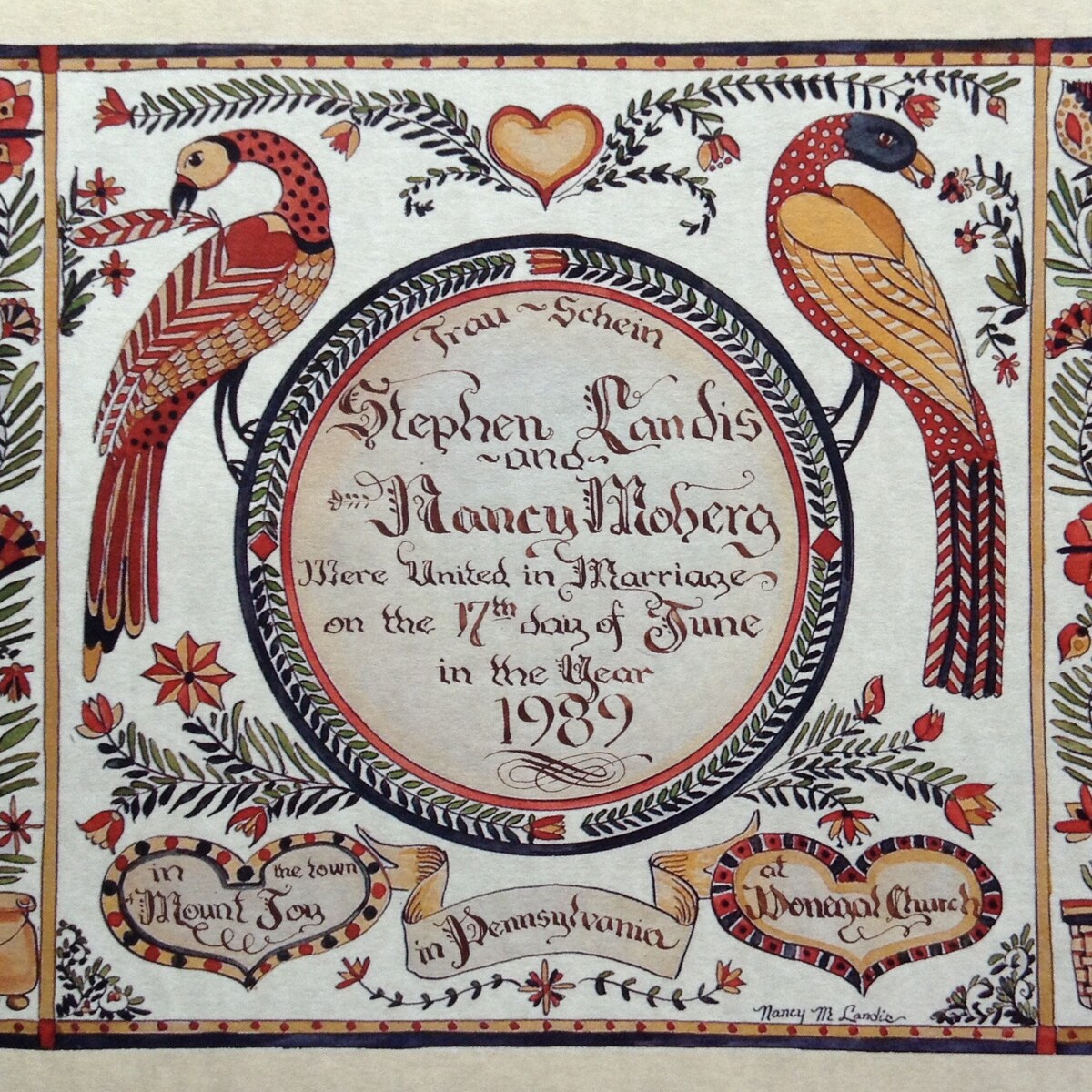Traditional German Fraktur Certificate Custom Personalized - Etsy