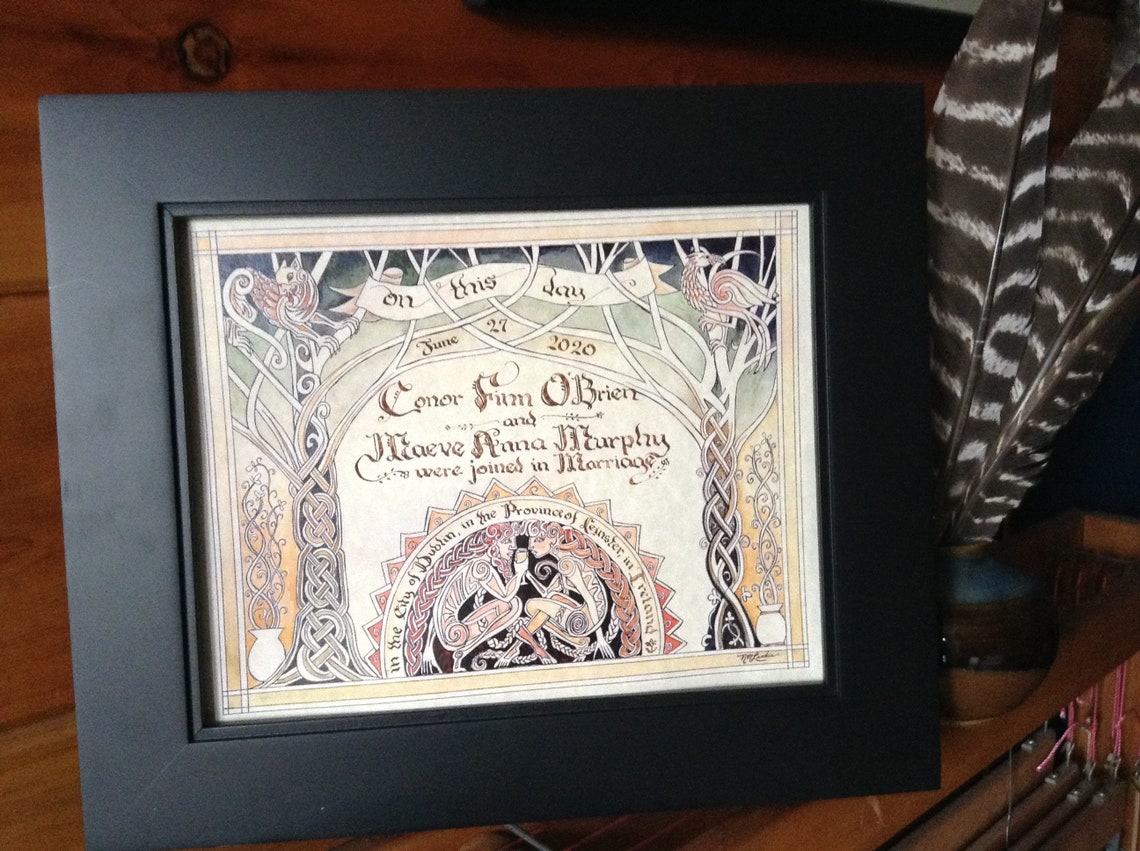 Celtic Marriage Certificate on Parchment to Be Custom - Etsy