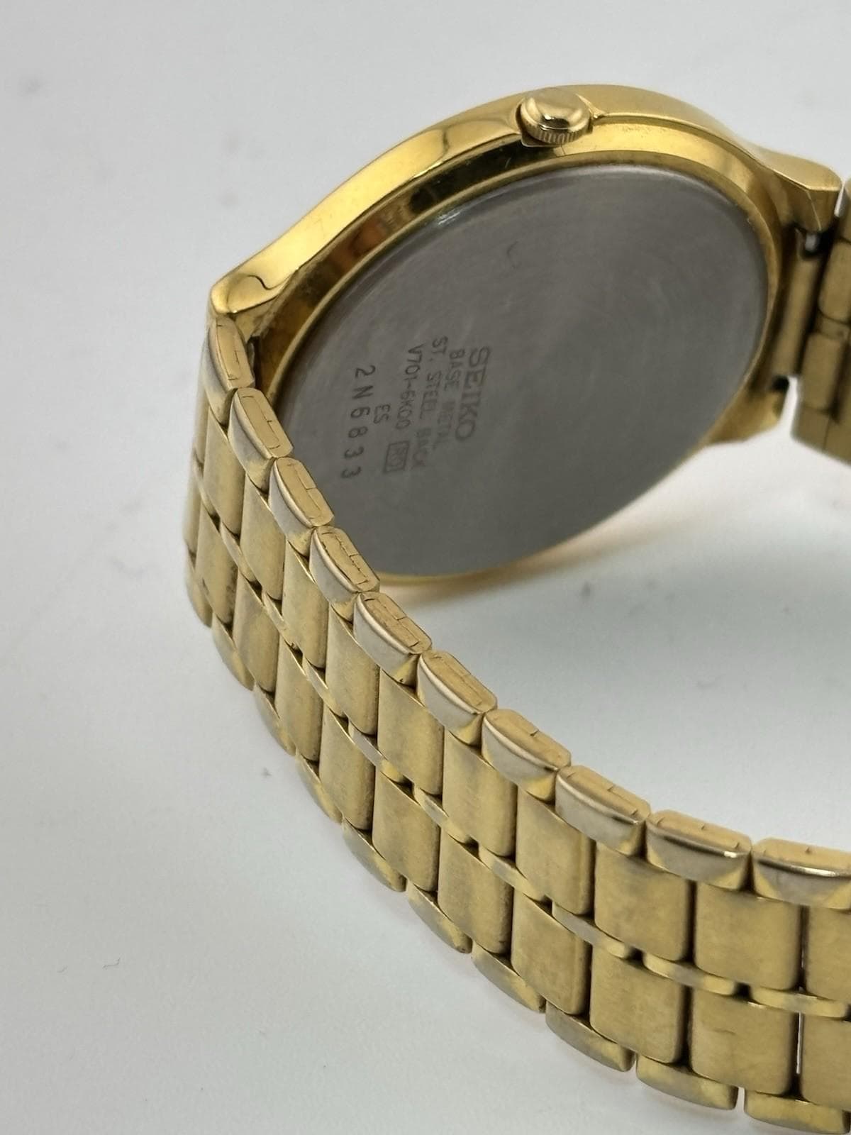 Vintage Seiko SX Quartz Watch V701-6K00 Men Gold Tone Black - Etsy