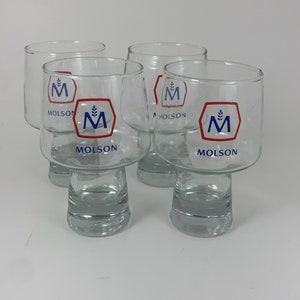 LOT OF 4 Vintage Molson Breweries Stout beer pilsner bar Glasses