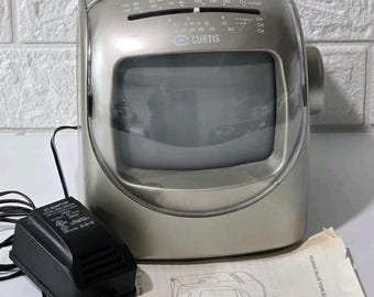 Vintage Curtis 5” Portable tv rtO78 Black and White TV with AM/FM Radio