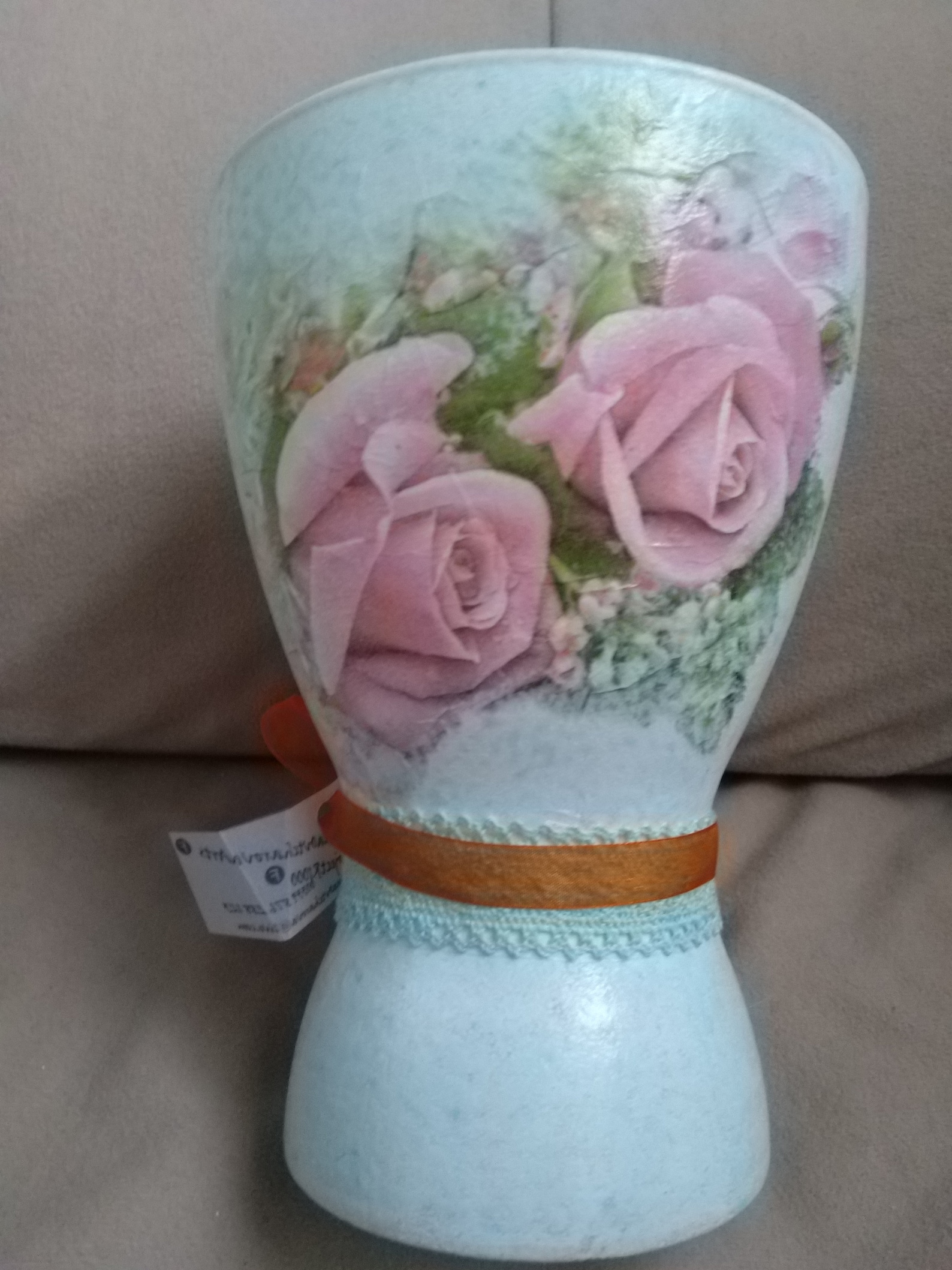 Premium handmade decoupage vase ROMANTIC FLOWERS COLLECTION Etsy