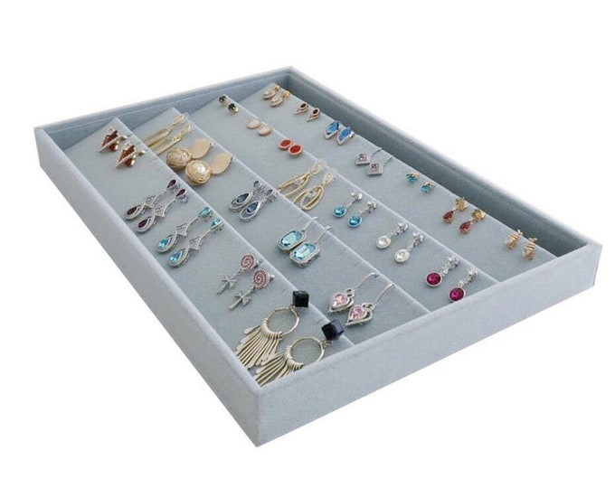 Large Size Gray Earring Show Tray Storage Organizer Stackable Ideal for Home Use Store Trade Show Premium Grade Quality