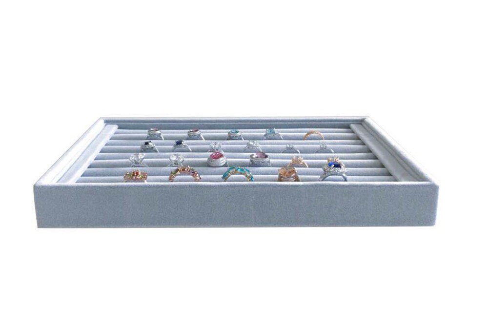 Medium Light Grey Ring Tray Holder Premium Grade Velvet Etsy