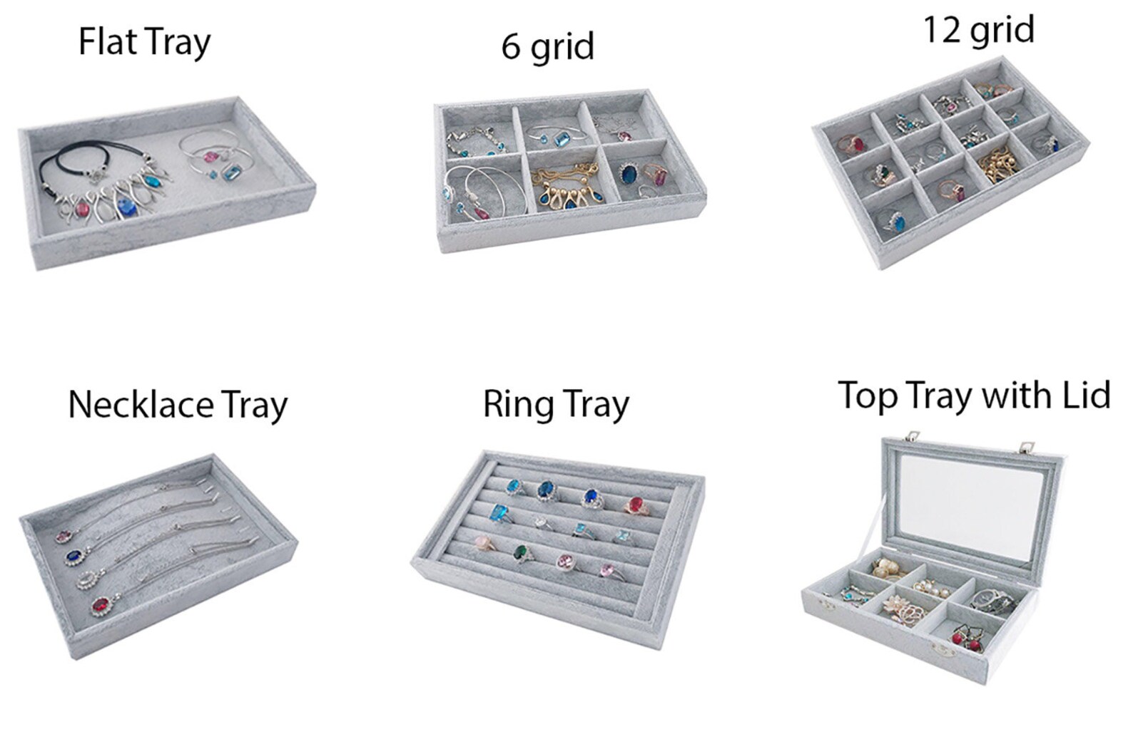 Jewelry Organizer Trays Drawer Dividers Handmade Velvet Etsy