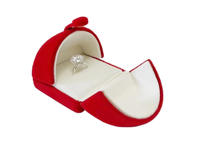 Luxurious Red Velvet Ring Box for Engagement Diamond Wedding Birthday Anniversary Luxurious Case for High End Jewelry Luxurious Presentation