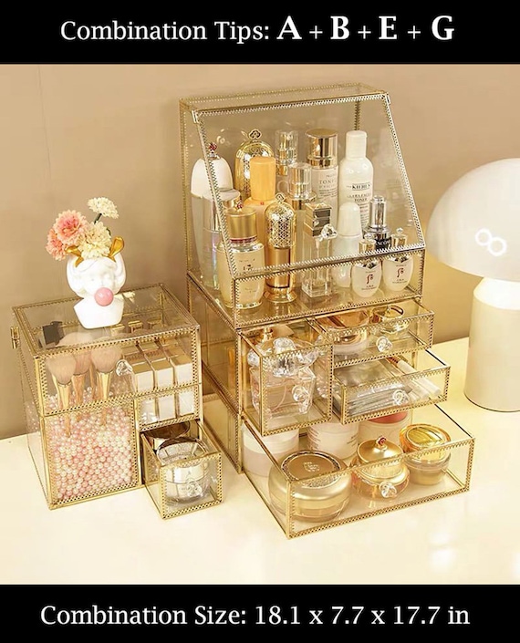 Luxurious Organizer for Makeup Cosmetics Jewelry Heavy Glass Etsy