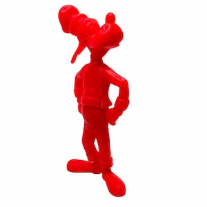 Vintage 1970&#39;s Louis Marx Walt Disney Hard Plastic GOOFY Toy Figure Red