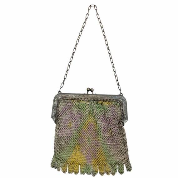 Antique Vintage WHITING & DAVIS Dresden Mesh Bag … - image 4