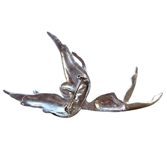 Vintage Angel Brooch Pin FREE SPIRIT Silver Tone … - image 4